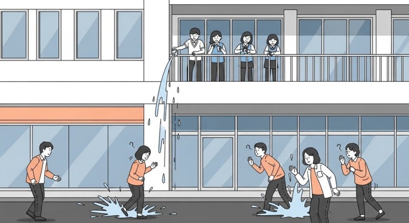 "하늘에서 물이 쏟아져"…울산 상가 '<b>물벼락</b> 소동', 범인 잡고보니