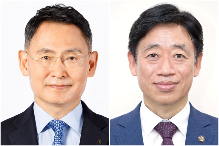 왼쪽부터 허장 신임 재경부 2차관·오태석 우주항공청장 ⓒ연합뉴스