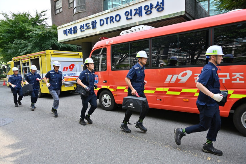 대구교통공사 월배차량기지 ‘유관기관 합동 재난 대비 불시 훈련’ 모습 ⓒ대구교통공사 제공