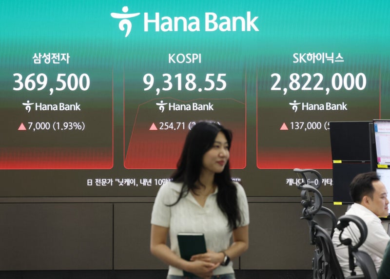 9300 찍었던 코스피, 오후 들어 '와르르'…다시 9000선 아래로