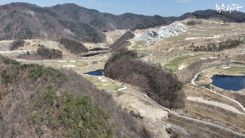 원하레저가 사업 승인을 받았던 강원도 골프장 사업지. 현재는 다른 회사가 사업권을 넘겨받아 골프장을 건립한 후 운영 중이다.