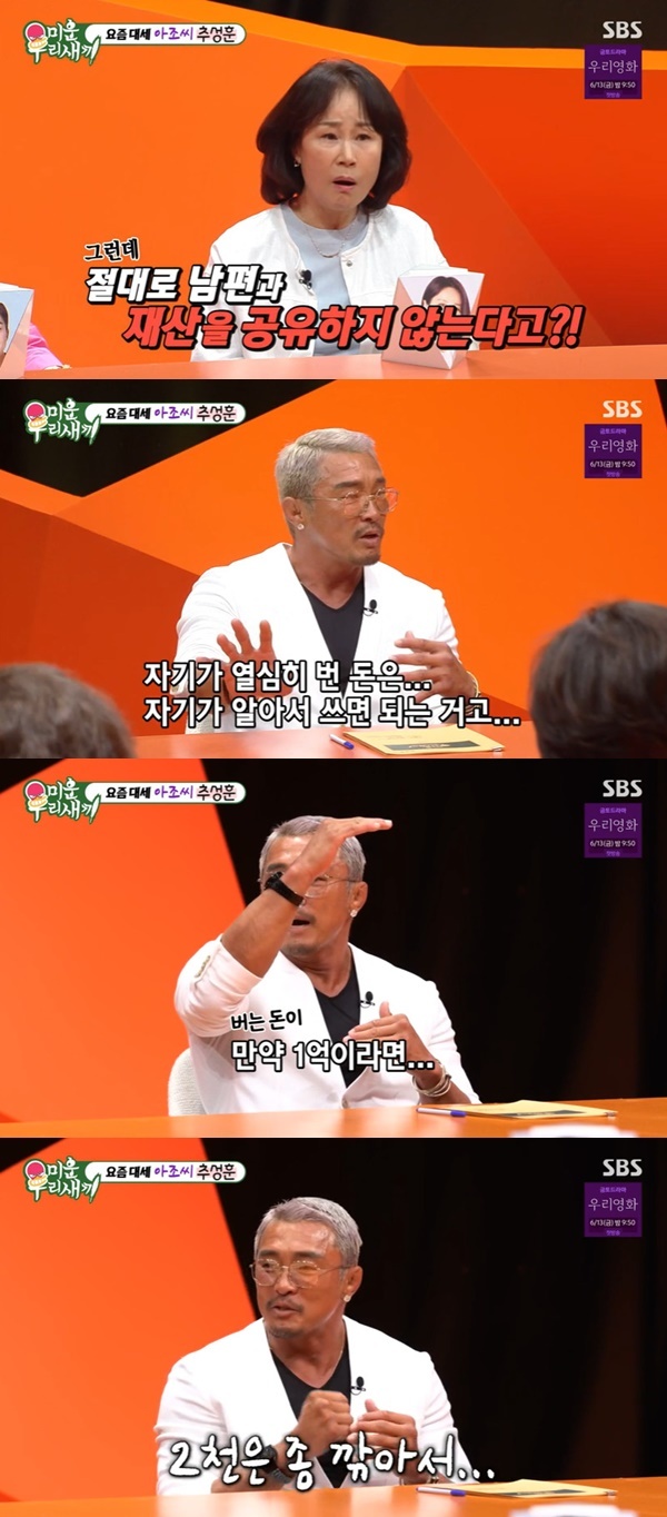 <b>추성훈</b> “<b>야노 시호</b>와 <b>재산공유</b> 안 해, 1억 벌면 8천만 말해” (미우새...