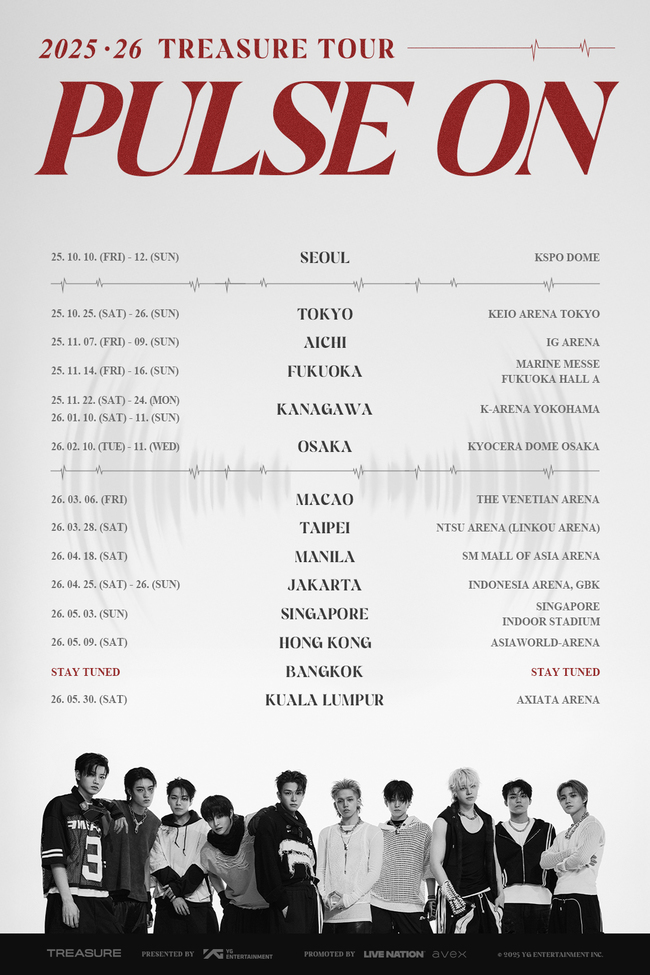 TREASURE ジフン PULSE ON アジアツアー thesameE YG LIFE – TREASURE Unveils Detailed Schedule for 'PULSE ON' Asia