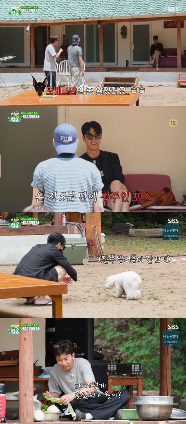 [정보/소식] 임영웅 반려견, 도베르만 포스 차승원 등장에 꼬리 말고 도망 (산골총각) | 인스티즈