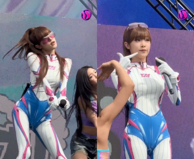 <b>최예나</b>, ‘노출 0%’ <b>전신 슈트</b>만 입었어도 강렬…‘<b>워터밤</b>’을 캐치캐...