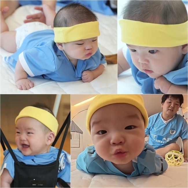 <b>곽튜브</b>, 생후 140일 된 子 성장속도에 깜짝 “운동천재 낳았나?”(슈돌...