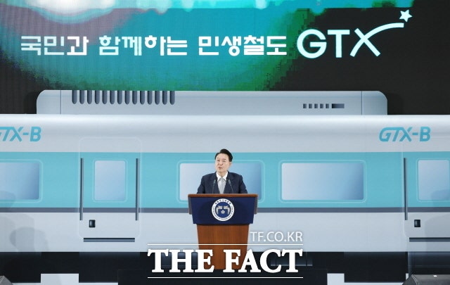 'GTX-B 착공식 참석' 尹 "인천시민 삶 바뀔 것…D·E <b>노선</b>도 준비"