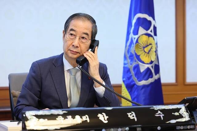<b>한덕수</b>, <b>이시바</b> 日 총리와 <b>통화</b>..."국교정상화 60주년 추진"