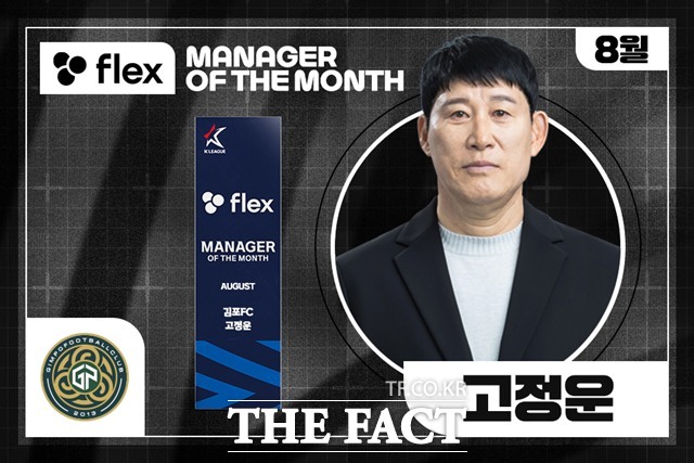 김포FC <b>고정운</b> 감독, 2025시즌 8월 ‘flex 이달의 <b>감독상</b>’ <b>수상</b>
