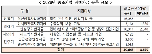 내년에 중소기업 정책자금으로 총 4조 4313억원이 공급된다./중소기업벤처부