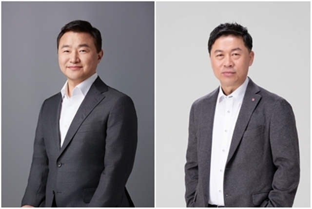 노태문 삼성전자 사장(왼쪽)과 류재철 LG전자 사장이 내년 초 개막하는 'CES 2026'을 통해 글로벌 무대 데뷔전을 갖는다./삼성·LG전자