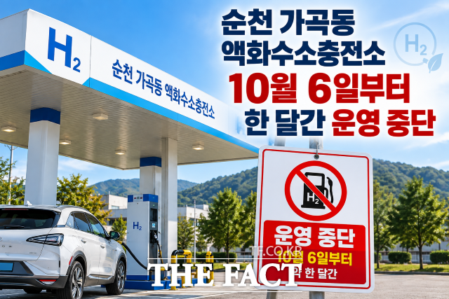 순천시 가곡동 액화수소충전소가 SK인천석유화학 공장 대정비에 따른 수소 공급 차질로 다음 달 6일부터 약 한 달간 운영을 중단한다./AI 생성 이미지