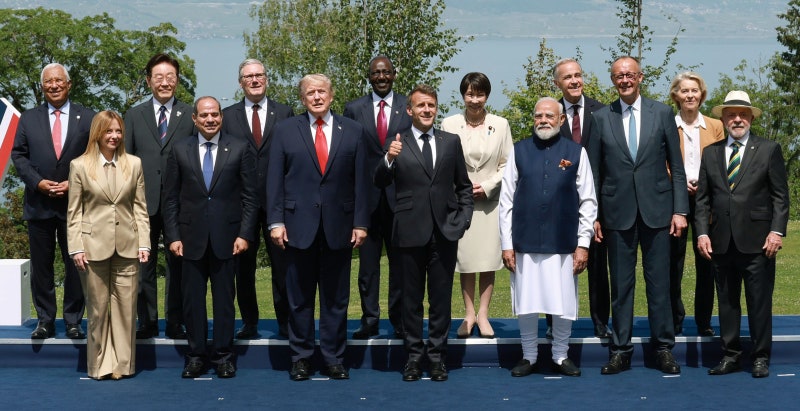 Korean President Lee joins world leaders at G7 summit in France, has brief encounter with Trump