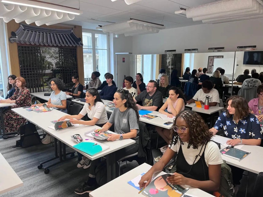 Students take Korean classes at the King Sejong Institute Foundation in France in September 2024. KING SEJONG INSTITUTE 