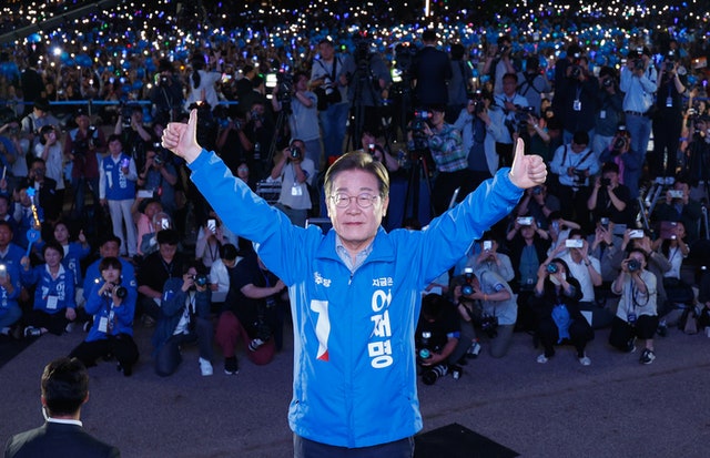 [속보] <b>이재명</b>, 종편 방송 3사 예측조사 모두 앞서