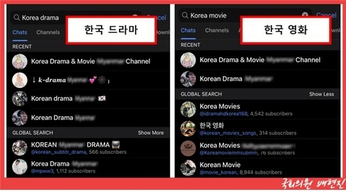 ▲ 텔레그램 'K-콘텐츠' 불법 유통 채널 [배현진 의원실 제공]