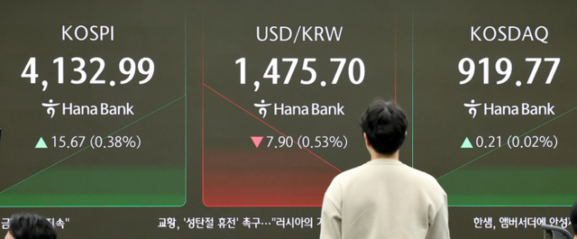 ▲ 서울 중구 하나은행 본점 딜링룸 현황판.연합뉴스 자료 사진