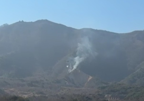 ▲ 8일 오전 8시 2분쯤 양구군 국토정중앙면 죽리의 한 군부대 전차포 사격장에서 불이 났다.강원도소방본부 제공