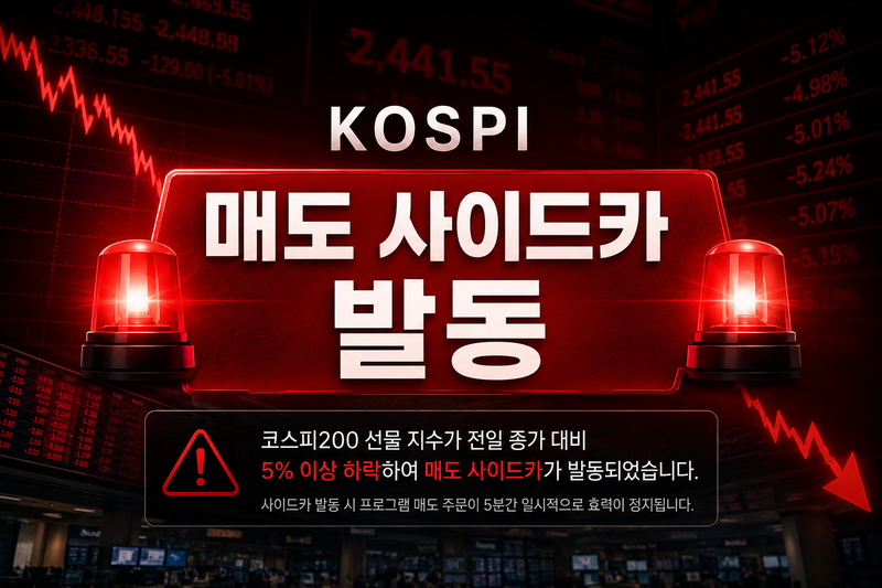 [속보] 코스피·코스닥 '매도 사이드카' 잇따라 발동