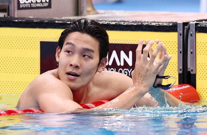 [아시안게임] 김영범·황선우, 男 <b>자유형 100ｍ</b> 은·동