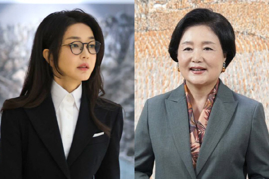왼쪽부터 윤석열 전 대통령 배우자인 김건희 여사와 문재인 전 대통령 배우자인 김정숙 여사.연합뉴스