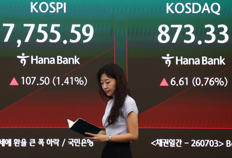 코스피, 5% 넘게 급등하며 8000선 마감…환율은 1525.6원
