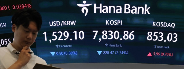 삼전 역대 최대 실적에도…코스피, 5%대 하락해 7656.31 마감