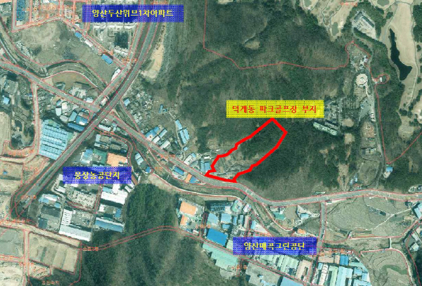 덕계동 파크골프장 조성 예정지.