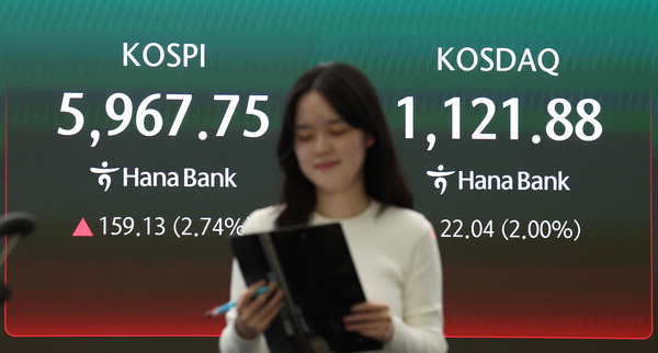 코스피가 장중 '6천피'(6,<a href=