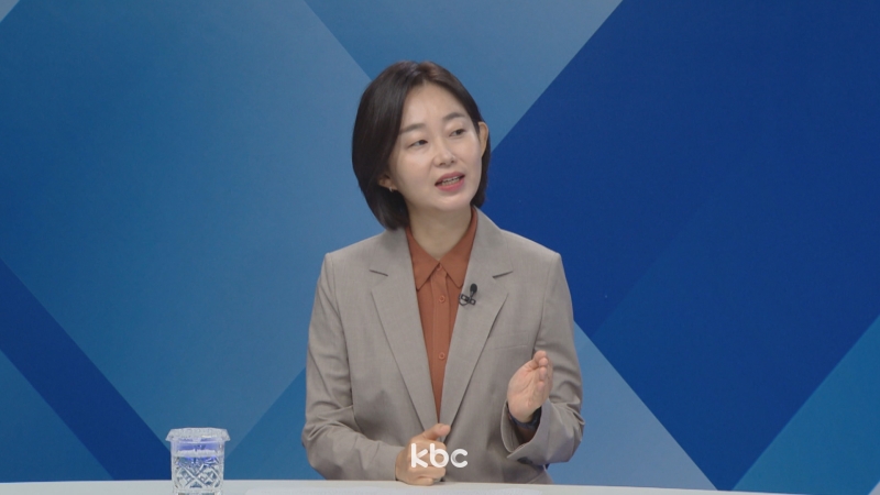 ▲ 22일 KBC '여의도초대석'에 출연한 김재연 진보당 상임대표
