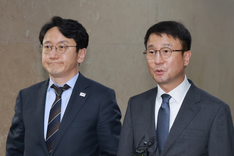 ▲30일 국민의힘과 하반기 원 구성 회동 결렬 뒤 결과 설명하는 한병도 더불어민주당 원내대표[연합뉴스]