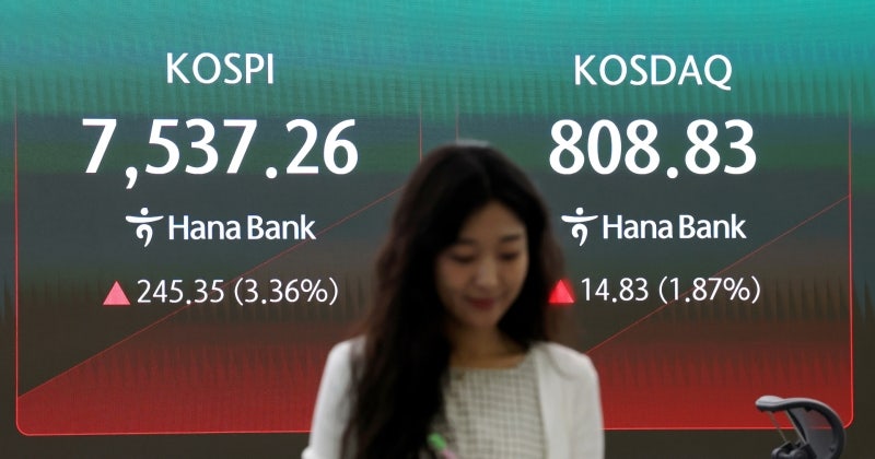 코스피 5%대·코스닥 6% 급등세에 양 시장 매수 사이드카