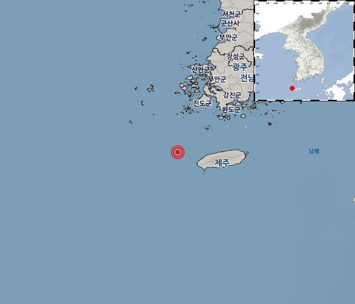 지진 발생 위치 (기상청 제공)