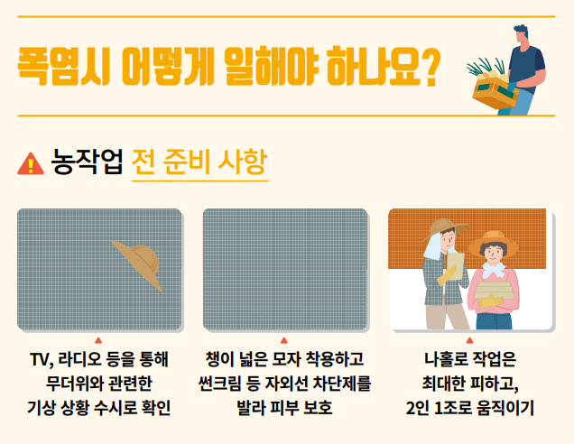 여름철 농업인 건강안전 가이드. 농촌진흥청