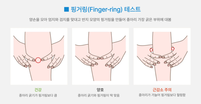 일본 도쿄대학교 노년의학과에서 개발한 핑거링 테스트. 클립아트코리아·미리캔버스 제작