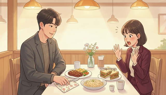 식당에 앉자마자 냅킨을 한 장 뽑아 그 위에 수저를 올려놓는 행동은 위생을 위한 습관으로 알려졌지만,냅킨 선택에는 주의가 필요하다.사진은 기사의 특정 사실과 관련 없음.제미나이