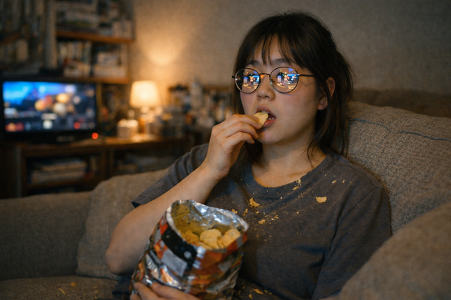 밥을 먹을 때 영상을 보는‘스크린 식사’가 비만과 편식을 유발한다는 미국 우스터 대학의 연구결과가 나왔다.사진은 기사의 내용을 바탕으로 생성.ChatGPT