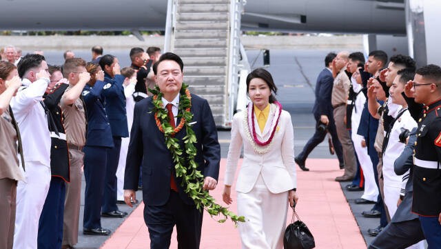 윤 <b>대통령</b>, <b>하와이</b> 도착...방미 일정 시작