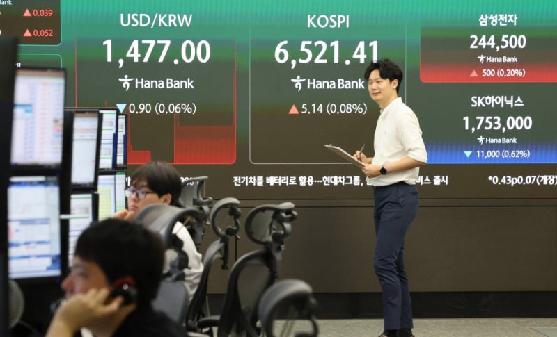 <b>코스피</b> 5%대 <b>급등</b>, 매수 <b>사이드카</b> 발동…코스닥 상승 전환