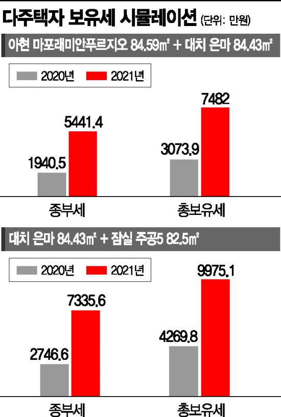 지난해 3074만원 낸 2주택자, 올해엔 보유세 7482만원 낸다